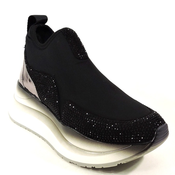 CAFENOIR 🇮🇹 WOMENS COMFORT BLACK STRETCH SNEAKERS - Picture 3 of 8